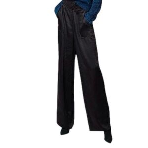 Satin Wide Leg Lounge Pants Winter Athleisure Size XXL Quiet Luxury